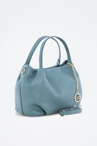 Sac à main en cuir - Bleu et doré