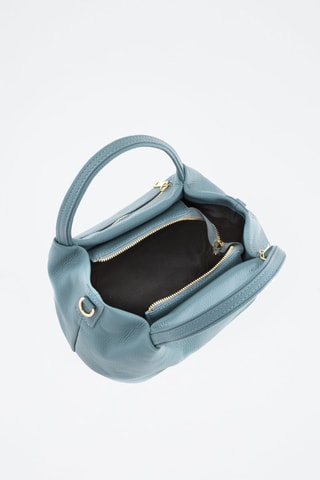 Sac à main en cuir - Bleu et doré