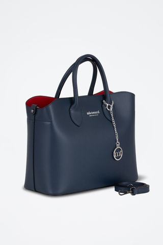Sac à main en cuir Aspromonte - Bleu marine