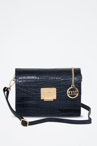 Sac bandoulière en cuir - Bleu marine