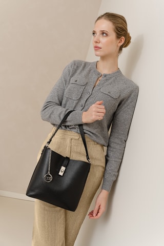 Sac seau en cuir Cannobio - Noir