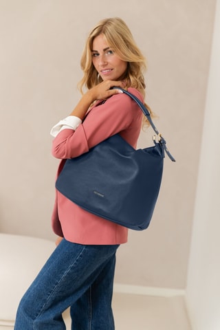 Cabas en cuir Ferrucci - Bleu