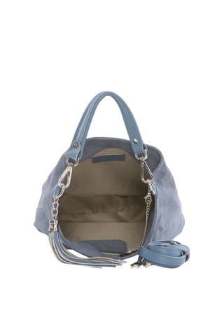 Cabas en cuir Rozzano - Bleu et argenté