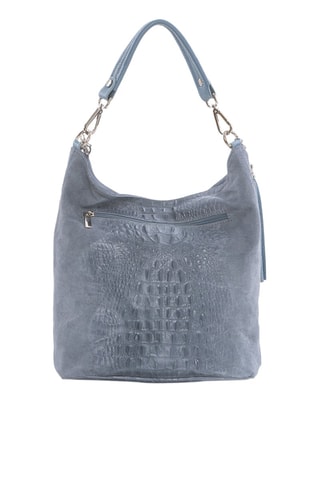 Cabas en cuir Rozzano - Bleu et argenté