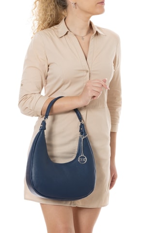 Sac porté épaule en cuir Beldiletto - Bleu