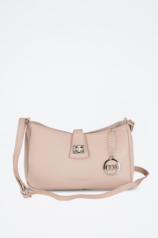 Mala a tiracolo em couro Cuneo - Camel - Rosa