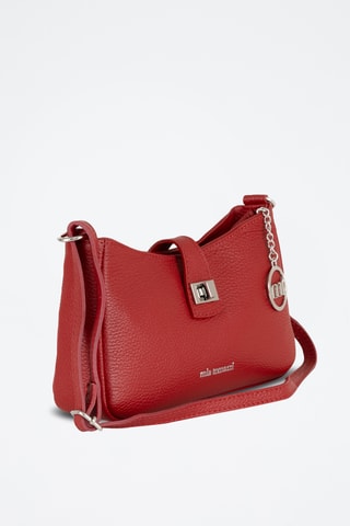 Mala a tiracolo em couro Cuneo - Camel - Vermelho