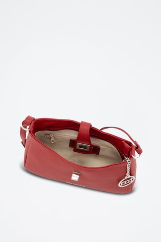 Mala a tiracolo em couro Cuneo - Camel - Vermelho
