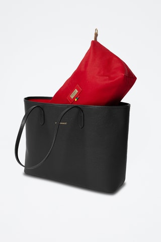 Cabas en cuir Bassini - Noir