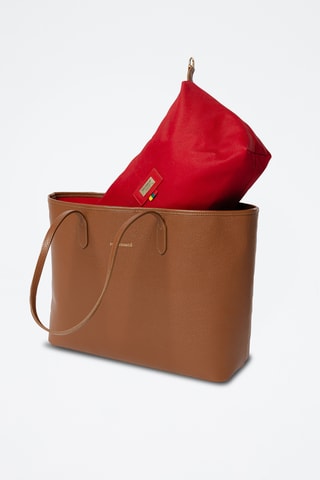 Cabas en cuir Bassini - Marron