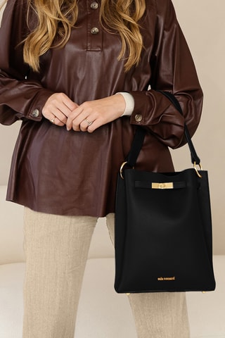 Sac à main en cuir Morozzo - Noir