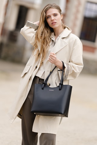 Sac porté épaule en cuir Zanella - Noir