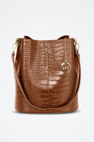 Sac seau en cuir Bacone - Beige