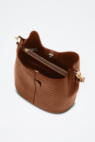 Sac seau en cuir Bacone - Beige