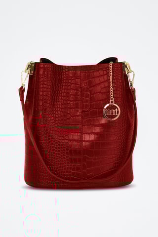 Sac seau en cuir Bacone - Rouge