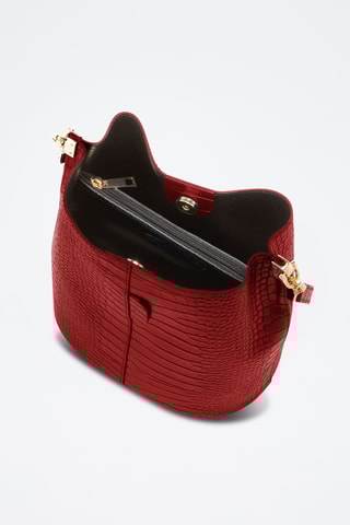 Sac seau en cuir Bacone - Rouge