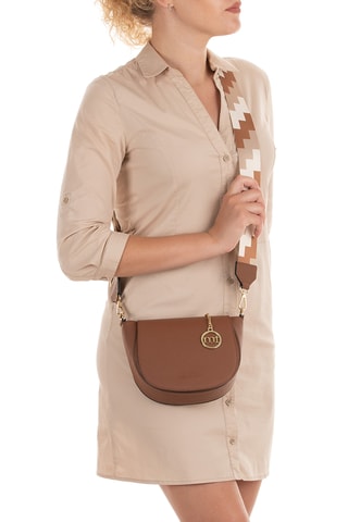 Sac bandoulière en cuir Barletta - Marron