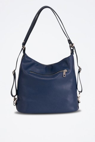 Sac porté épaule en cuir Giulianova - Bleu marine
