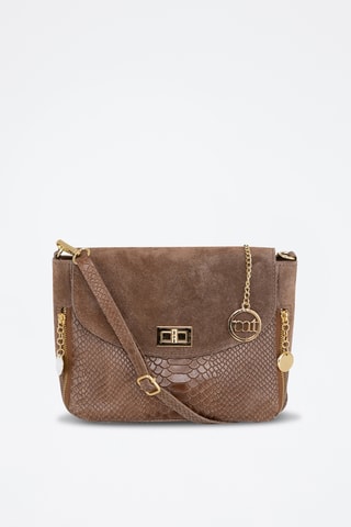 Sac bandoulière en cuir Dergano - Taupe