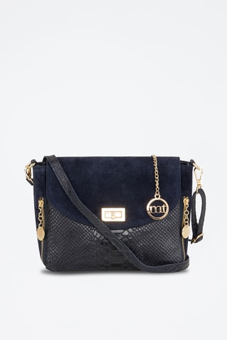Sac bandoulière en cuir Dergano - Bleu