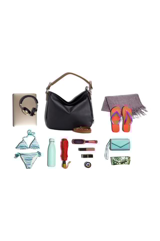 Sac porté épaile en cuir Molise - Marron et noir
