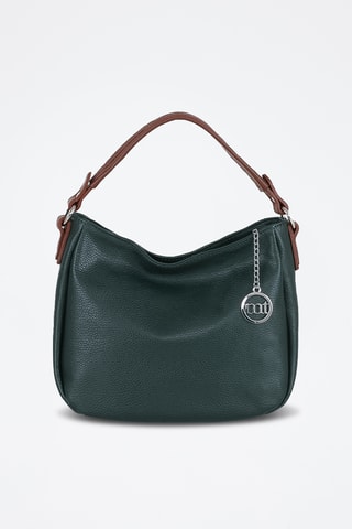 Sac porté épaile en cuir Molise - Marron et vert