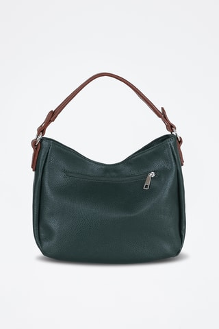 Sac porté épaile en cuir Molise - Marron et vert
