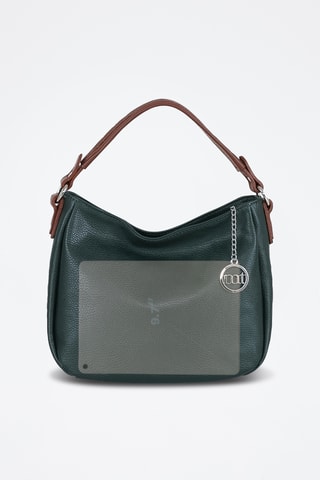 Sac porté épaile en cuir Molise - Marron et vert
