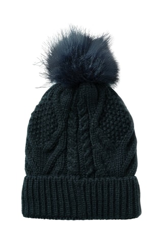 Gorro com pompom - Azul-noite