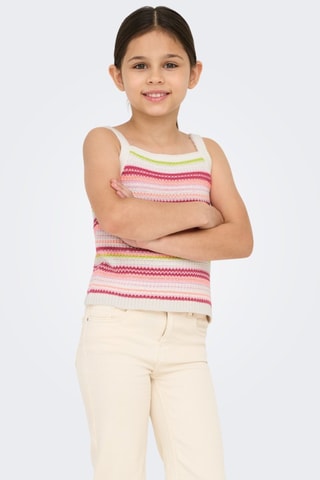 Camisola de alças às riscas - Cru e rosa - Kids Only