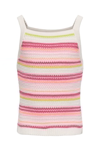 Camisola de alças às riscas - Cru e rosa - Kids Only