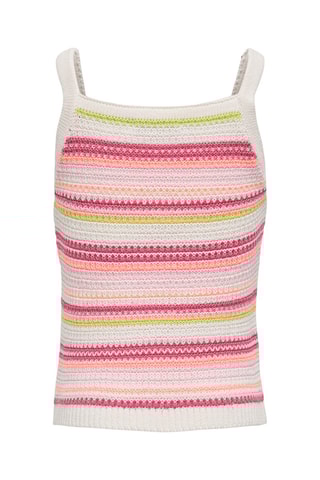 Camisola de alças às riscas - Cru e rosa - Kids Only