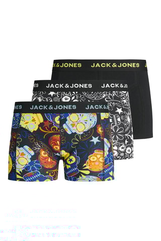 3 boxers em algodão biológico - Preto, amarelo e branco - Jack & Jones
