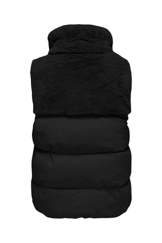 Colete acolchoado bi-matéria - Preto