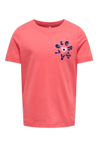 Biologisch Katoenen T-shirt - Koraalrood - Kids Only Girl
