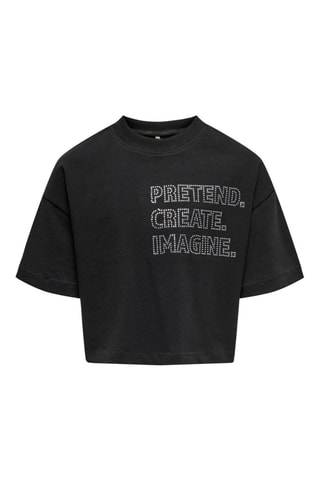 T-shirt em algodão biológico - Preto - Kids Only Girl