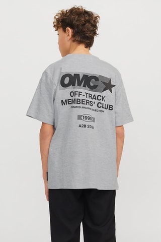 T-shirt de algodão biológico - Cinzento mesclado