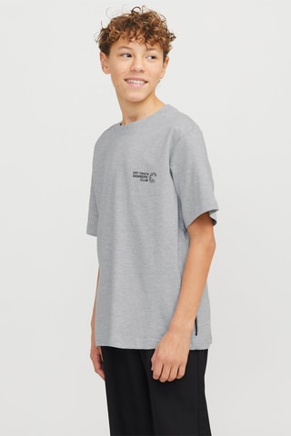 T-shirt de algodão biológico - Cinzento mesclado