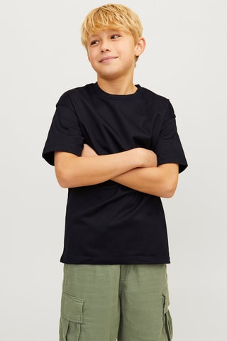 T-shirt relaxed de algodão biológico - Preto