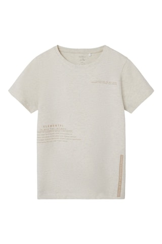 T-shirt em algodão biológico - Bege mesclado - Name It Kids