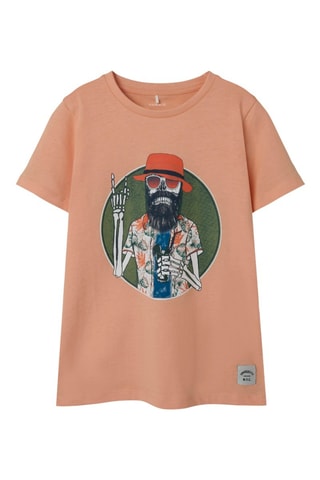 T-shirt em algodão biológico - Pêssego - Name It Kids