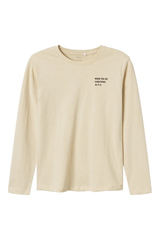 T-shirt em algodão biológico - Bege