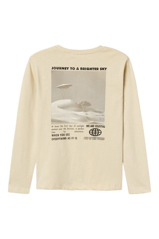 T-shirt em algodão biológico - Bege