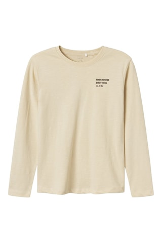 T-shirt em algodão biológico - Bege
