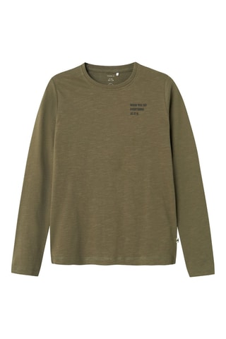 Biologisch Katoenen T-shirt - Gemêleerd Kaki