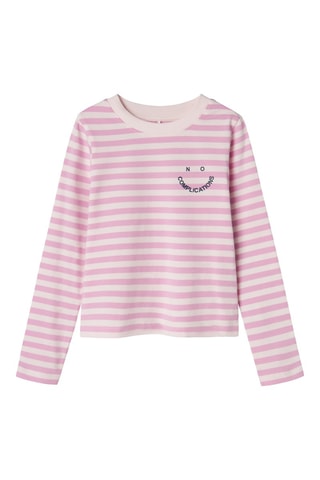 T-shirt em algodão biológico - Rosa e cru