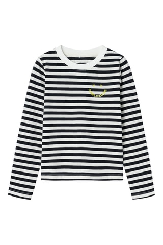 T-shirt em algodão biológico - Preto e branco