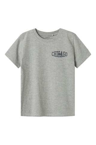 T-shirt em algodão biológico - Cinzento mesclado - Name It