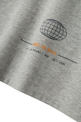 T-shirt em algodão biológico - Cinzento mesclado - Name It
