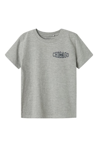 T-shirt em algodão biológico - Cinzento mesclado - Name It